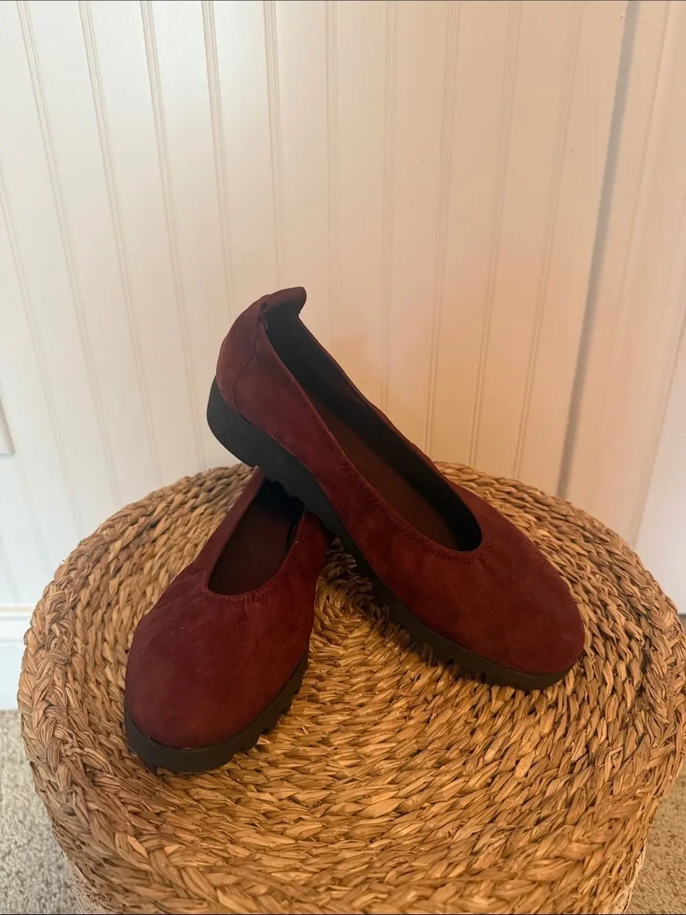 Aetrex Brianna Burgundy Casual Slip-On Flats - EU 36 (6-6.5)